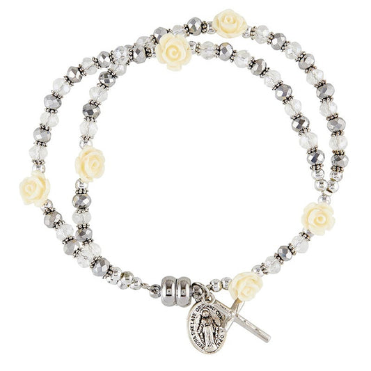 Miraculous Rose Rosary Bracelet - 3/pk