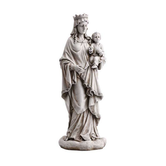 18.5" H Mary Queen of Heaven with Child Garden Statue