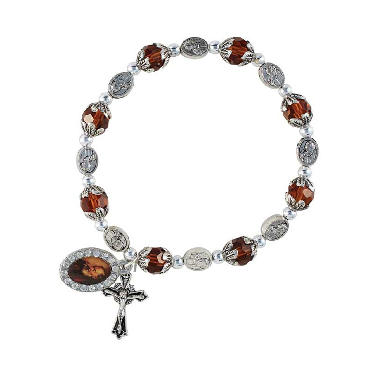 Saint Pio Crystal Bracelet - 4/pk