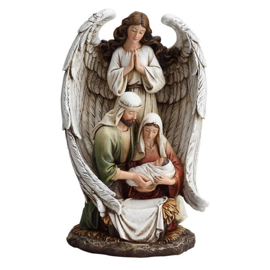 10" H Guardian Angel Holy Family Figurine