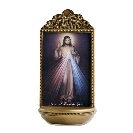 Divine Mercy 6" Holy Water Font