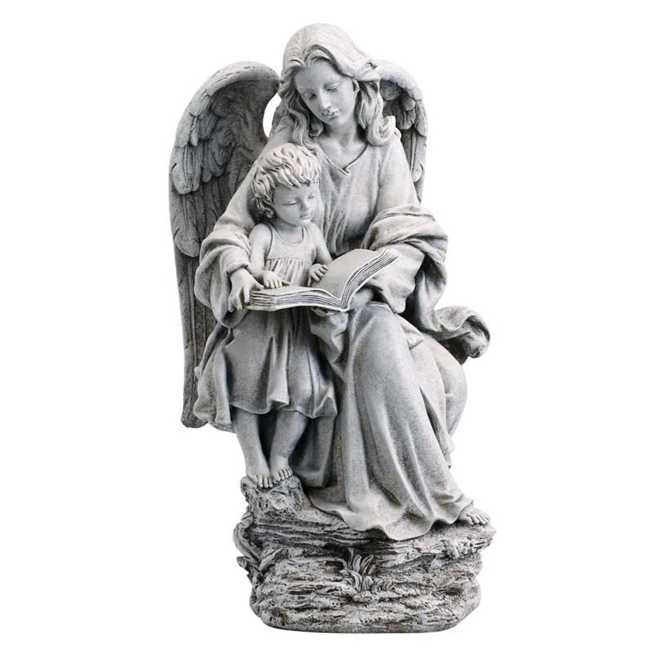 19" H Guardian Angel with Child Garden Statue