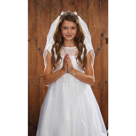 Crystal Tiara First Communion Veil