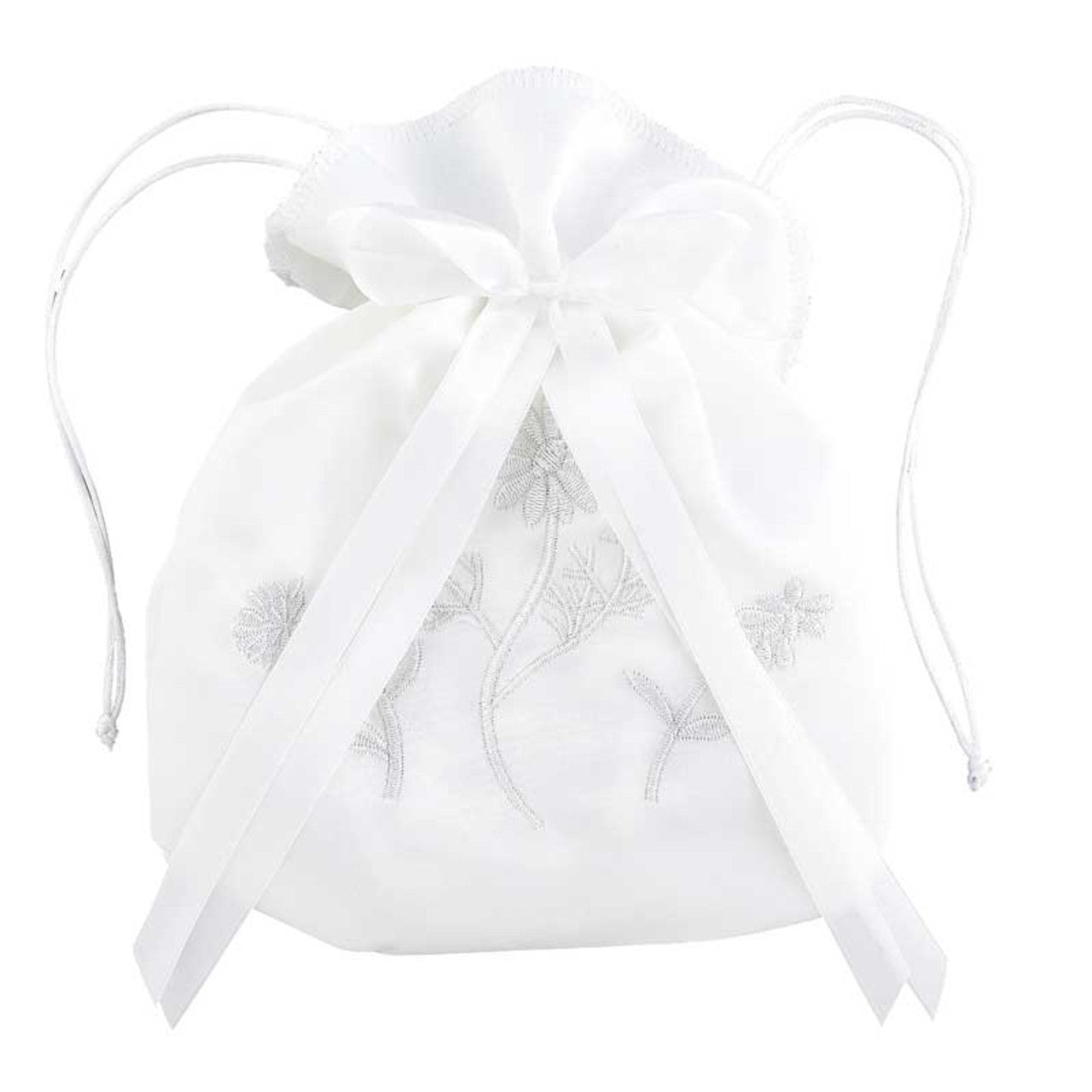 First Communion Floral Drawstring Purse