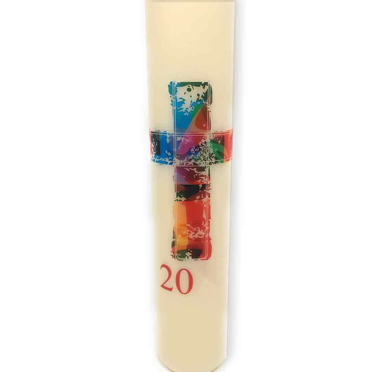 Stained Glass Cross Paschal Candle