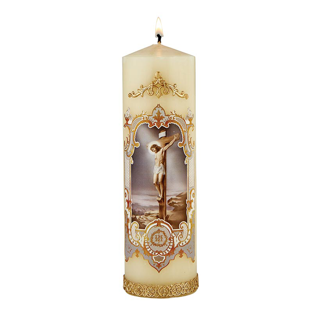 Vintage Devotional Candle - Crucifixion