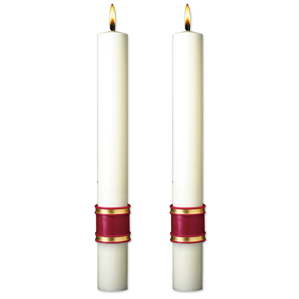 Crux Trinitas Complementing Altar Candles